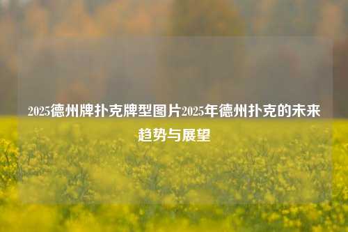 2025德州牌扑克牌型图片2025年德州扑克的未来趋势与展望