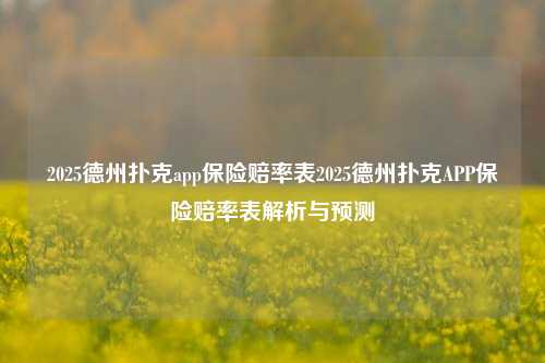 2025德州扑克app保险赔率表2025德州扑克APP保险赔率表解析与预测