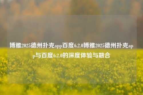 博雅2025德州扑克app百度6.2.0博雅2025德州扑克app与百度6.2.0的深度体验与融合
