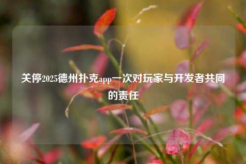 关停2025德州扑克app一次对玩家与开发者共同的责任