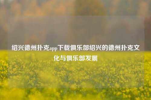 绍兴德州扑克app下载俱乐部绍兴的德州扑克文化与俱乐部发展
