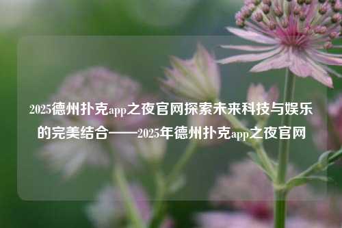 2025德州扑克app之夜官网探索未来科技与娱乐的完美结合——2025年德州扑克app之夜官网