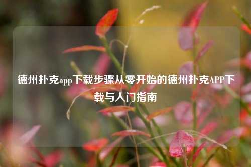 德州扑克app下载步骤从零开始的德州扑克APP下载与入门指南