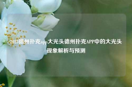 2025德州扑克app大光头德州扑克APP中的大光头现象解析与预测