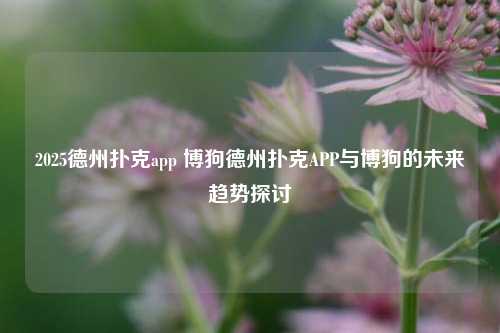 2025德州扑克app 博狗德州扑克APP与博狗的未来趋势探讨