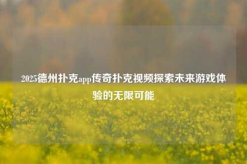 2025德州扑克app传奇扑克视频探索未来游戏体验的无限可能