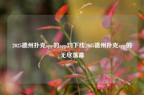 2025德州扑克app的app均下线2025德州扑克app的无尽落幕