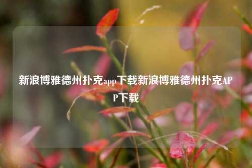 新浪博雅德州扑克app下载新浪博雅德州扑克APP下载