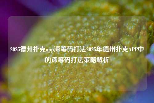 2025德州扑克app深筹码打法2025年德州扑克APP中的深筹码打法策略解析